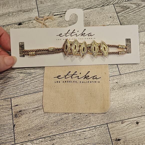 Ettika Industrial Choker in Tan Gold NEW Boho Festival Glam Date Night Out - Picture 3 of 7